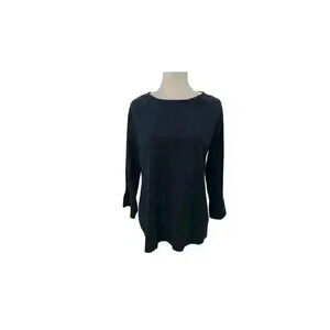 Lands End Women's Blue 3/4 Sleeve Cashmere Pullover Sweater Size M